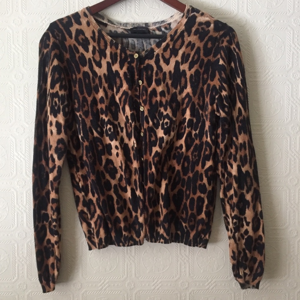 Long sleeve, animal print cardigan